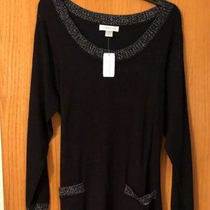 Christopher & Banks NWT Black knit dress